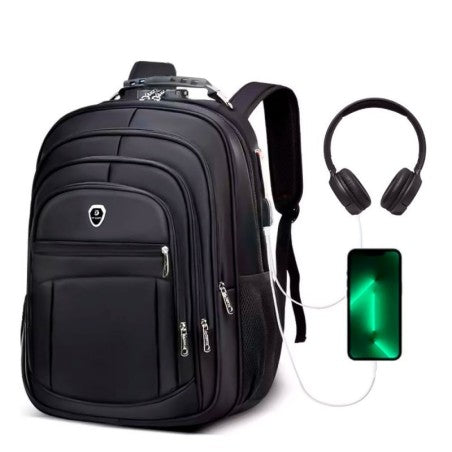 Mochila Reforçada Grande Faculdade Entradas P/ USB e Fone P2