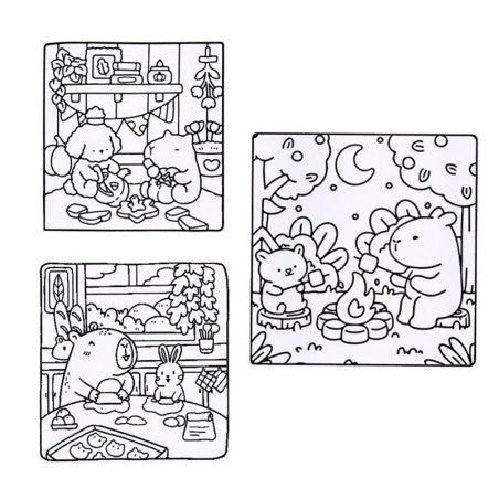 Livro De Colorir Capivara Encadernado Com Capa Resistente E Brilhante 48págs