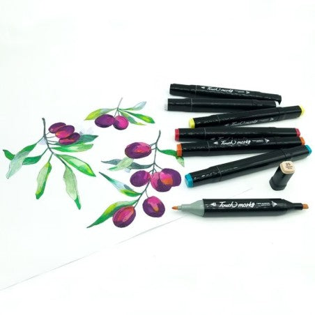 Estojo De Canetinhas Escolar Ponta Dupla 60 Cores