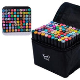 Estojo De Canetinhas Escolar Ponta Dupla 80 Cores