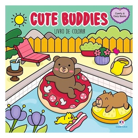 Livro De Colorir Cute Buddies Infantil 24 Ilustrações
