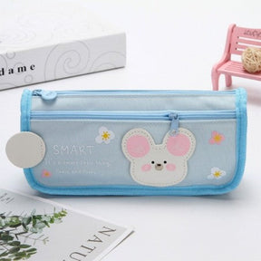 Estojo Infantil Feminino Ratinho Com 2 Compartimentos