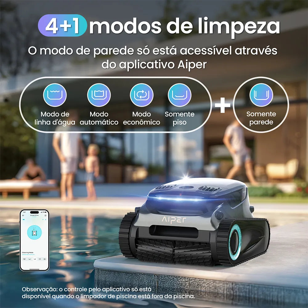 Robô de Limpeza de Piscinas Aiper Scuba S1 Pro Cinza e Preto