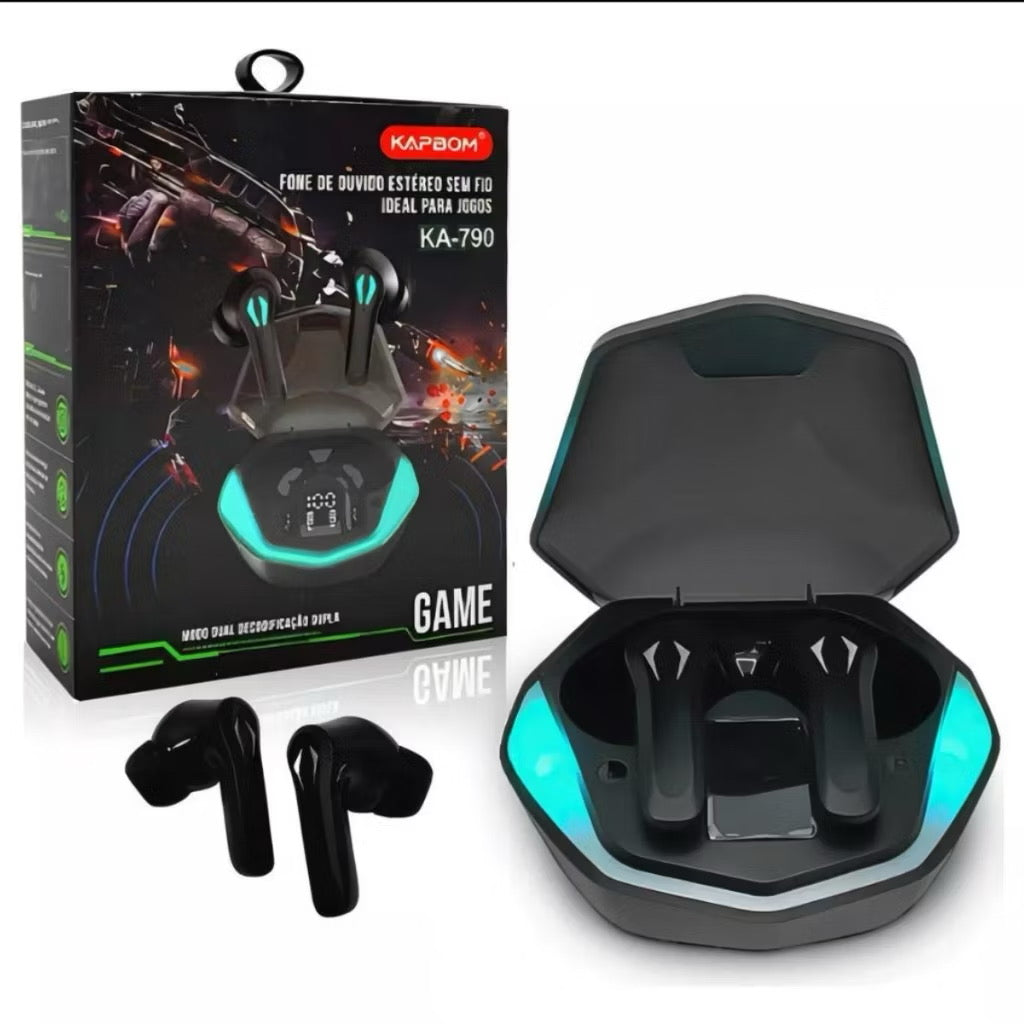 Fone de Ouvido Bluetooth Gamer com Led KAPBOM - KA-790