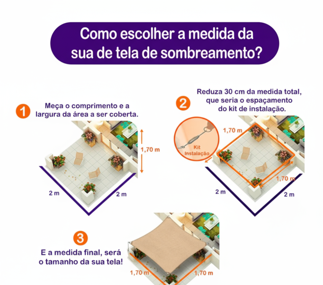 Toldo Portátil Impermeável Flexível e Resistente Com Proteção UV + Kit de Cordas