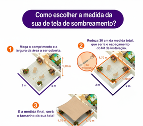 Toldo Portátil Impermeável Flexível e Resistente Com Proteção UV + Kit de Cordas