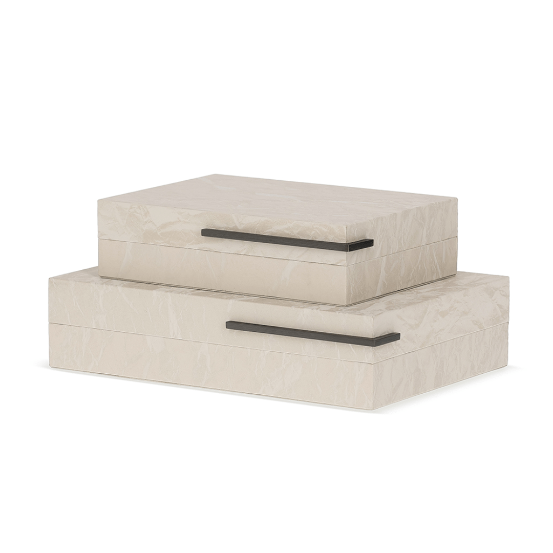 Caixa em MDF Revestido em PU Cinza 24cm P