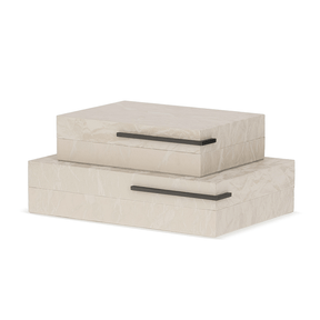 Caixa em MDF Revestido em PU Cinza 24cm P