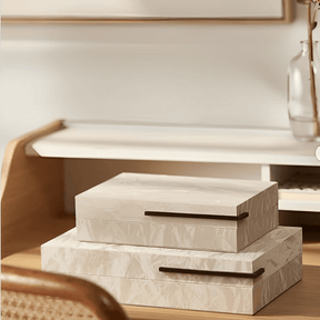 Caixa em MDF Revestido em PU Cinza 24cm P