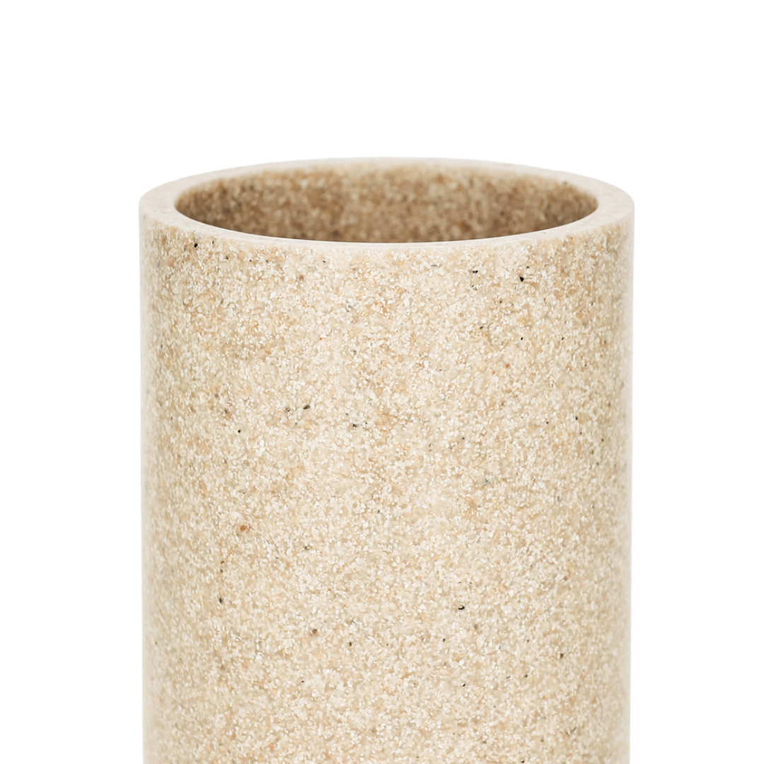 Copo Porta Escova em Poliresina Bege