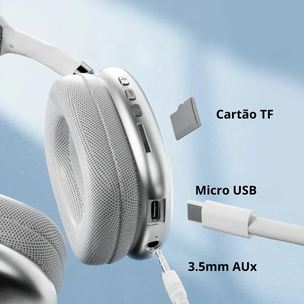 Fone de Ouvido, HeadSet P9 Bluetooth Max Azul