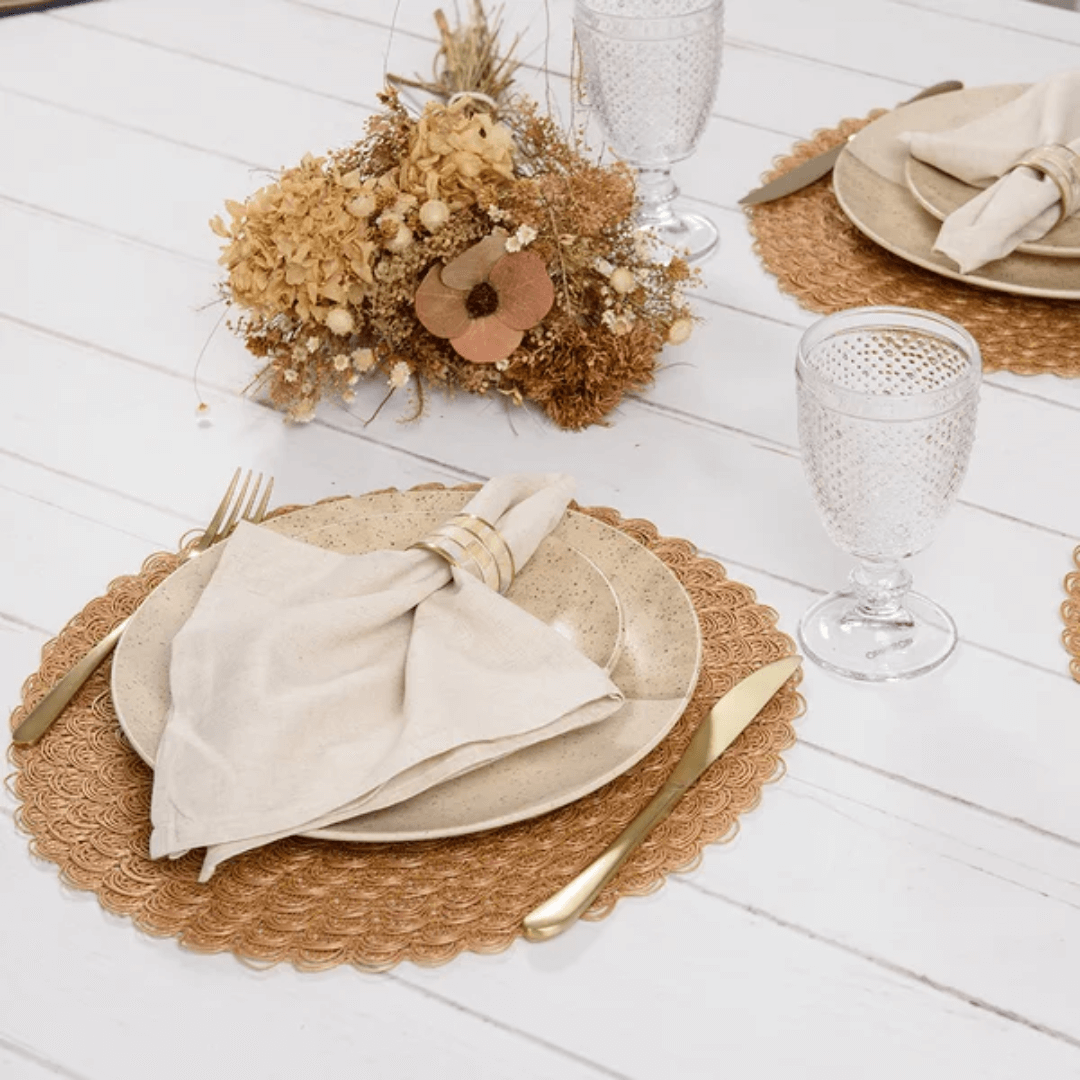 Jogo Americano Redondo Avulso Ava Natural