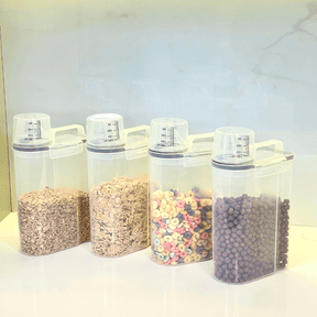 Kit 4 Potes Herméticos Porta Mantimento com Copo Medidor 2,5 Litros