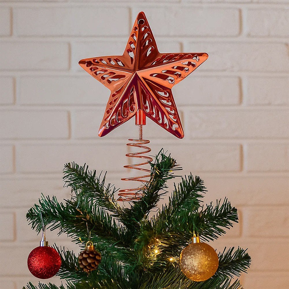 Ponteira Estrela Metal Vazada 15cm X 20cm Enfeite De Natal