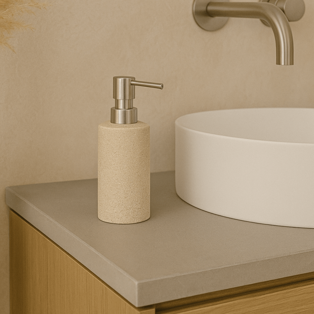 Porta Sabonete Líquido em Poliresina Areia
