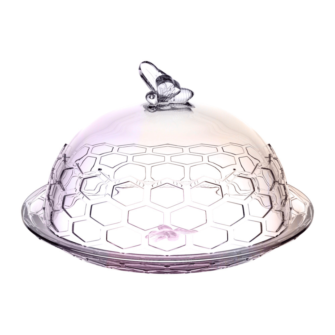Queijeira de Vidro Rainbow Bee 20cm
