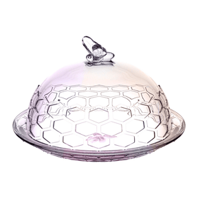 Queijeira de Vidro Rainbow Bee 20cm