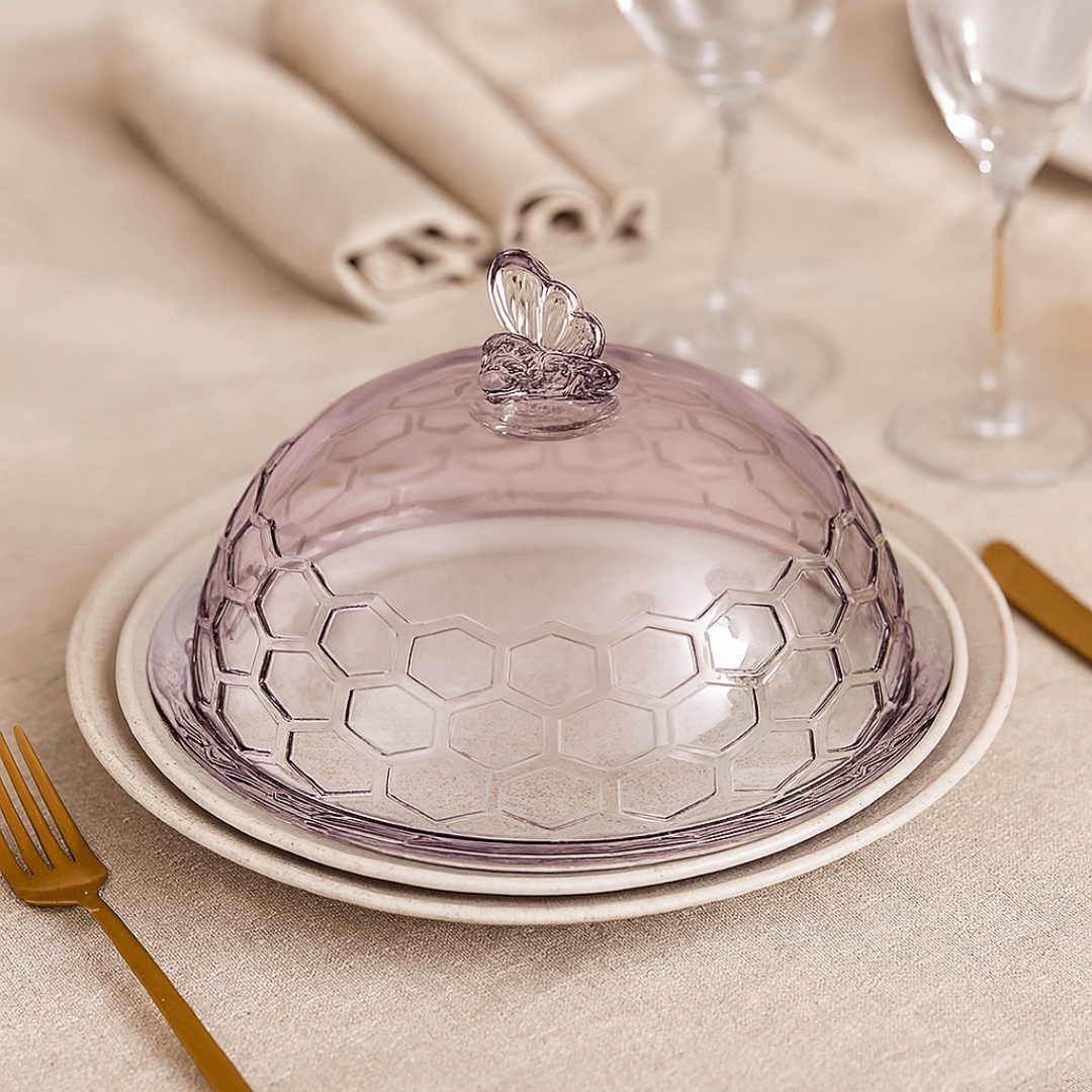 Queijeira de Vidro Rainbow Bee 20cm