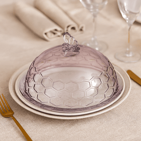 Queijeira de Vidro Rainbow Bee 20cm