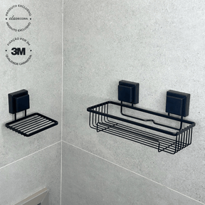Saboneteira com Fixação 3M Preto Fosco