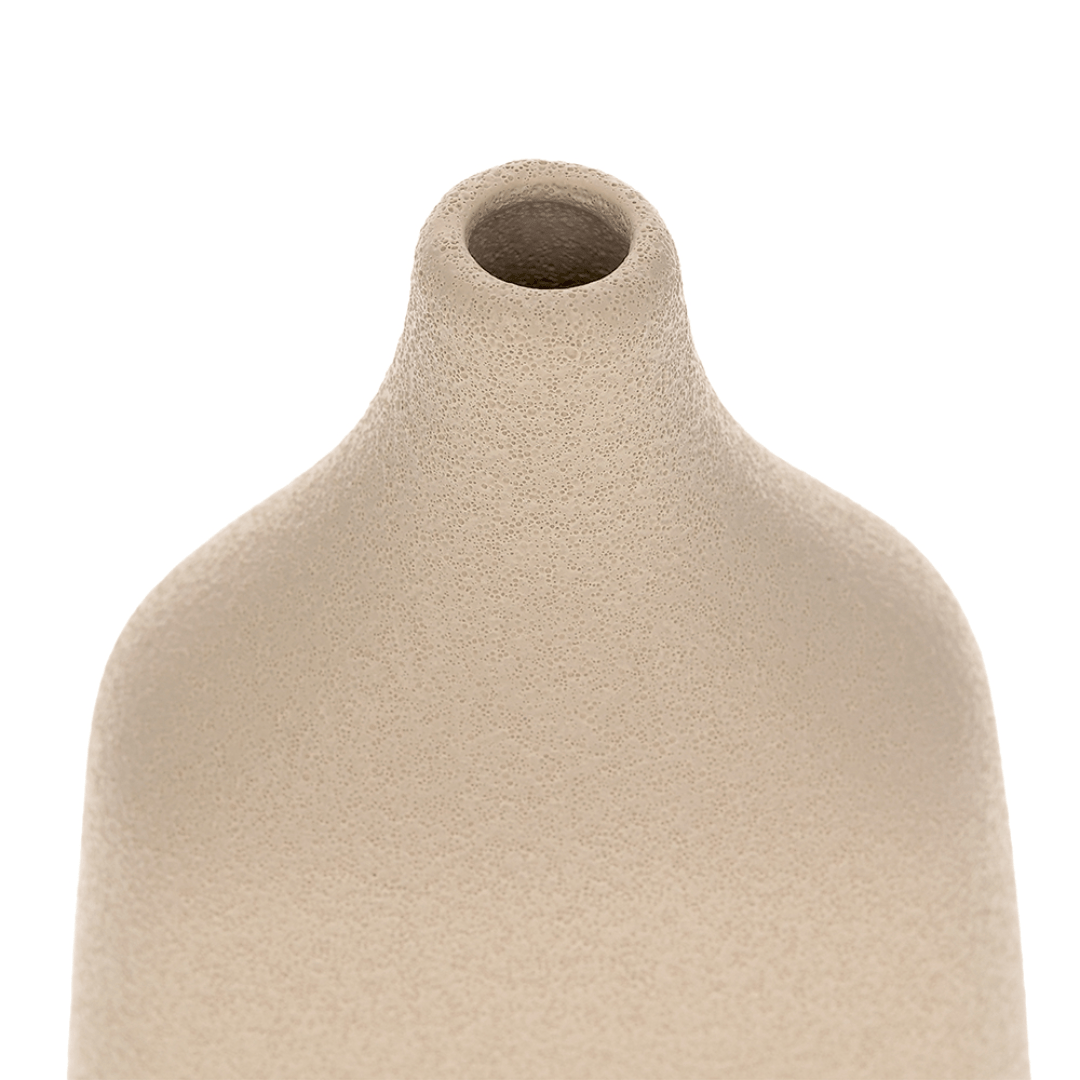 Vaso em Cerâmica Retangular Bege 27,5cm